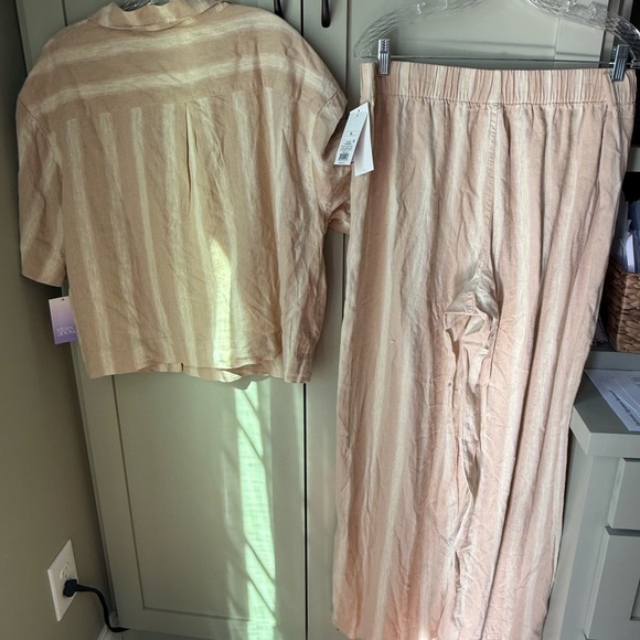 NWT Stars Above Matching Striped Top & Wide Cropped Pants (SZ L Top, XL Pants) - Picture 5 of 16
